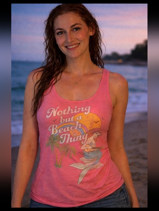 Disney Tops - #20 Disney's the Little Mermaid Ariel Hot Topic Pink Tank Beach Thing, Medium